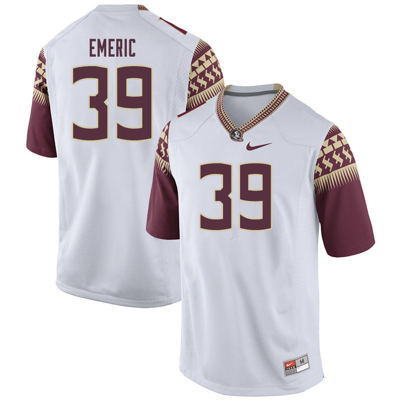 Men #39 Deaundre Emeric Florida State Seminoles College Football Jerseys Sale-White - Click Image to Close